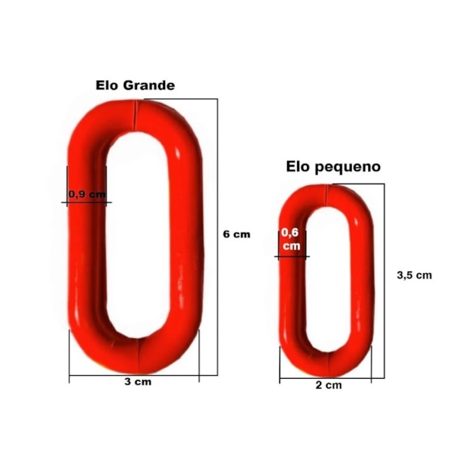 Acessório Corrente Plástica Pequena Vermelha