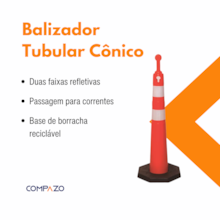 Balizador Tubo Cônico T Refletivo