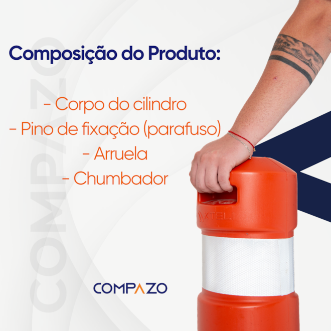 Cilindro Delimitador Tipo II Laranja