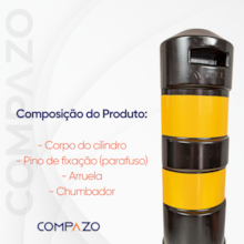 Cilindro Delimitador Tipo II Preto