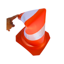 Cone Flexível de Sinalização Laranja/Branco Refletivo 75CM