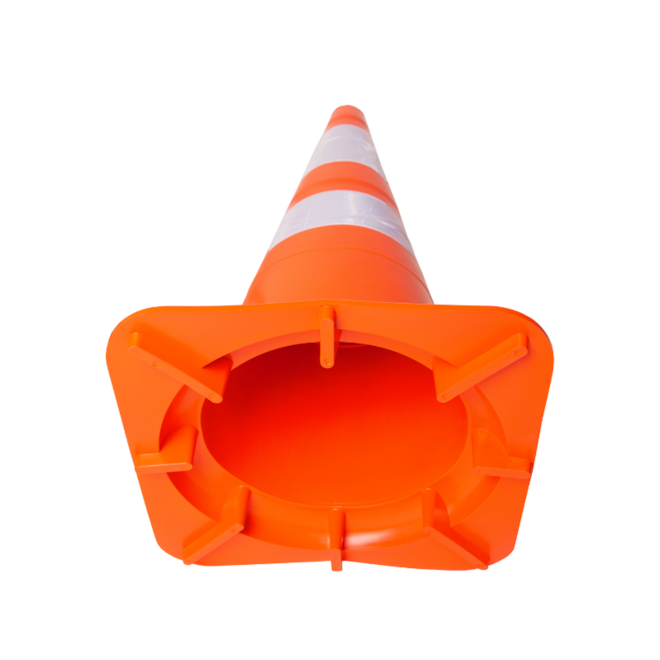 Cone NBR 15071 Flexível de Sinalização Laranja/Branco 75CM