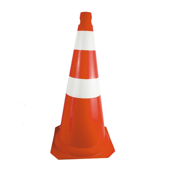 Cone Rígido 75cm Laranja Branco