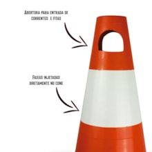 Cone Rígido 75cm Laranja Branco