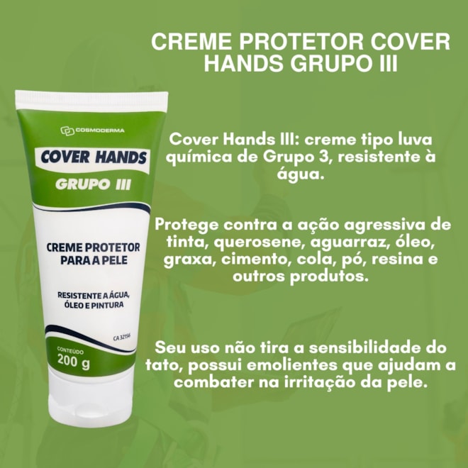 Creme Protetor para a Pele Cover Hands G3 200Gr | CA - 31.156