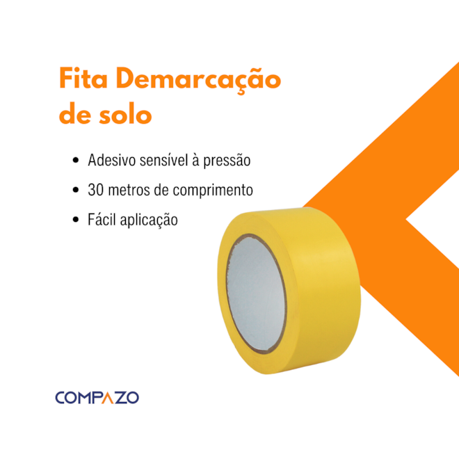 Fita Demarcação De Solo Amarela 48mmx30m