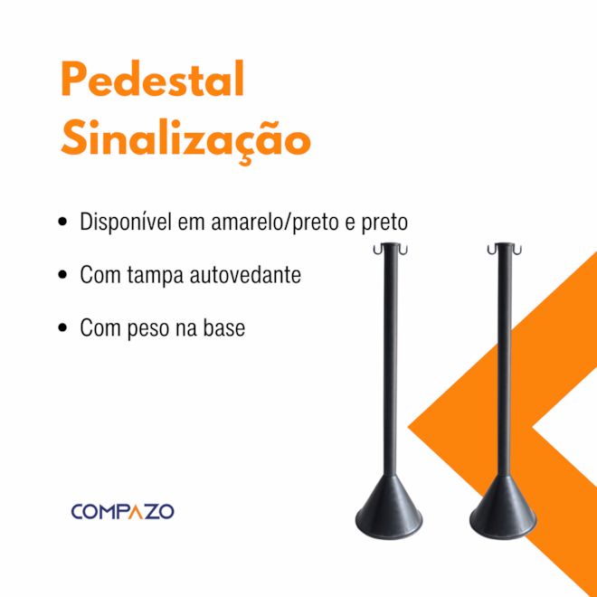 Pedestal De Isolamento Sinalização Preto