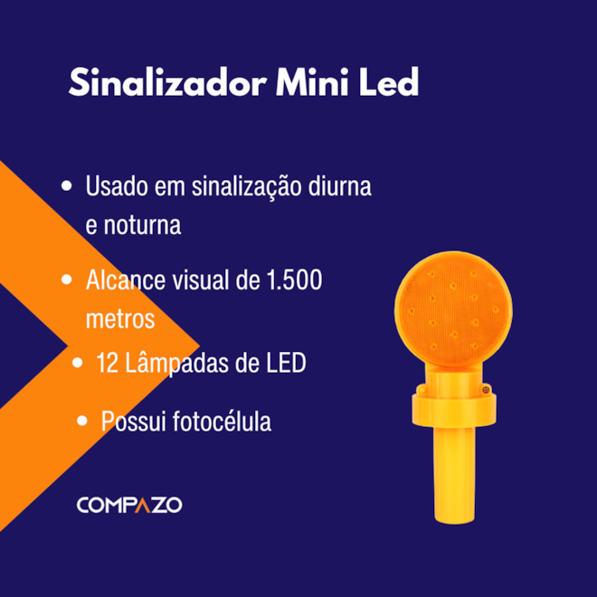 Sinalizador Viário Mini Led 12