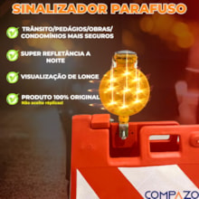 Sinalizador Viário Parafuso Solar Para Cone