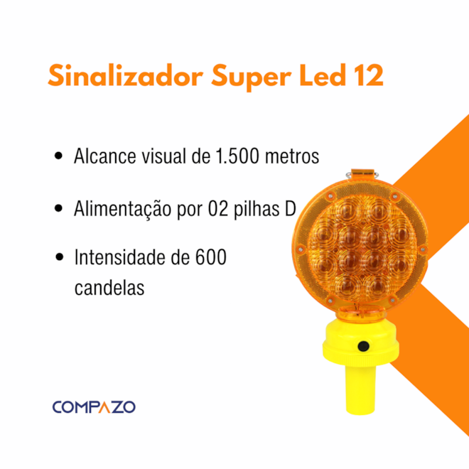 Sinalizador Viário Super Led 12